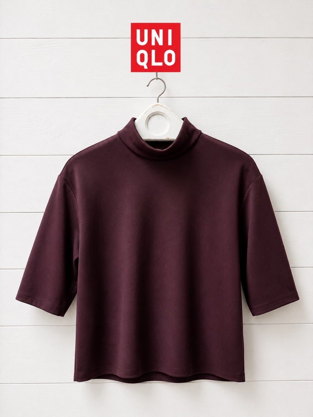 UNIQLO Plum Mock Neck Blouse – Women’s Size S